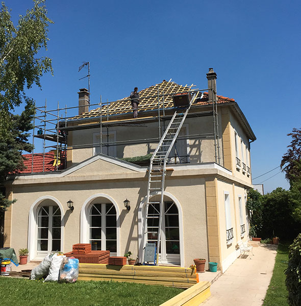Rénovation de toiture et ravalement de façade à Bourg La Reine 92